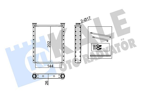 Kalorifer Radyatörü  Toyota Yaris (KSP9/SCP9/NLP9)(2006->)  KALE 355120