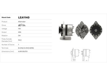 Alternatör  LUCAS ELEKTRIK LEA1140  6005706661 3467043M91 3581388M1 3930502R91