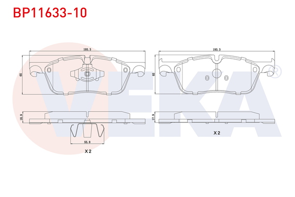 Fren Disk Balata Ön Land Rover Range Rover Evoque (2018->)  VEKA BP11633-10