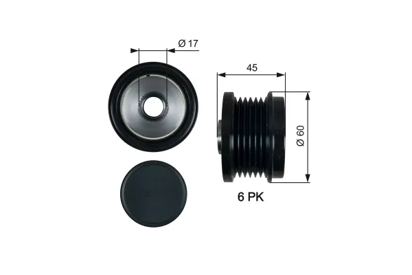 Alternatör Kasnağı  GATES OAP7155