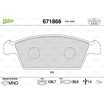 Fren Disk Balata Ön VALEO 671866