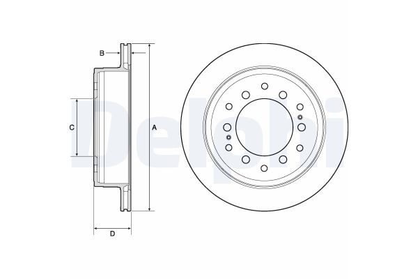 Fren Disk Ayna Arka Sağ ve Sol Toyota Land Cruiser (J15)(2018->)  DELPHI BG4747C