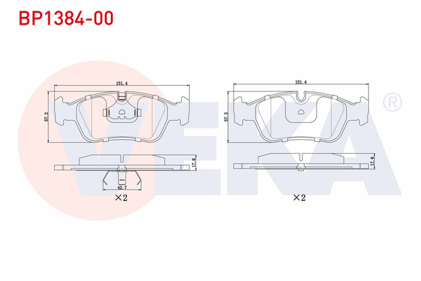 Fren Disk Balata Ön BMW Z4 M Serisi Roadster (E85)(2006->)  VEKA BP1384-00