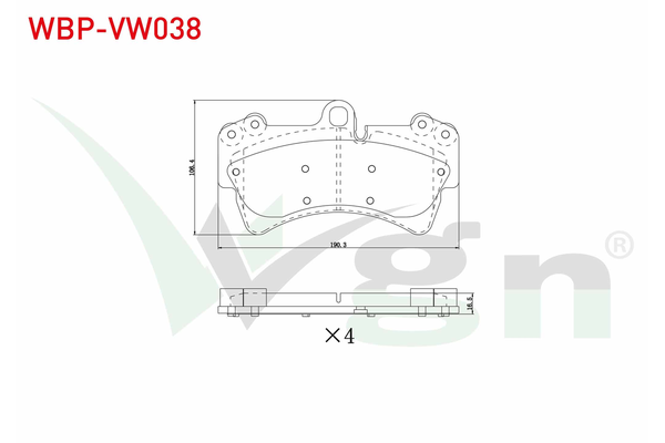 Fren Disk Balata Ön Porsche Cayenne (Typ 9PA1)(01.2007->)  WGN WBP-VW038