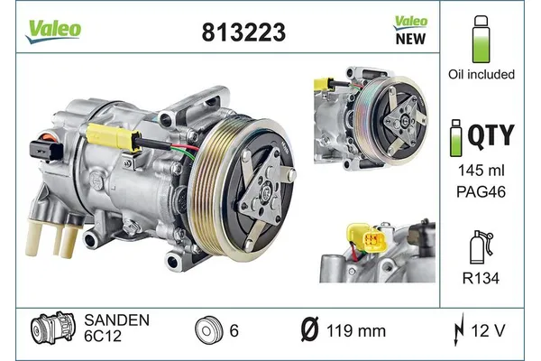 Klima Kompresörü  Citroen Xantia Break (01.1998->)  VALEO 813223