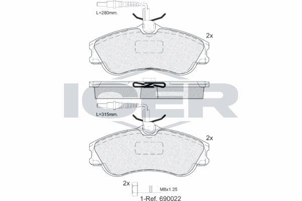 Fren Disk Balata Ön Citroen Berlingo (08.1996->)  MAGNETI MARELLI 323700019100