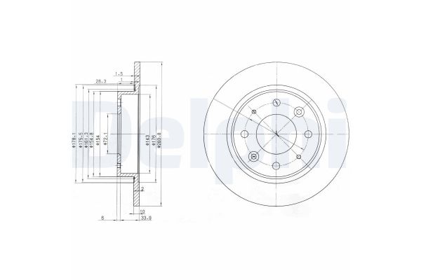 Fren Disk Ayna Arka Sağ ve Sol Kia Carens (RS)(2003->)  DELPHI BG3336