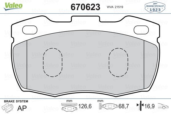 Fren Disk Balata Ön Land Rover Defender (LD)(10.2002->)  VALEO 670623