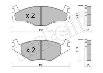 Fren Disk Balata Ön METELLI 22-0045-0  191698151G