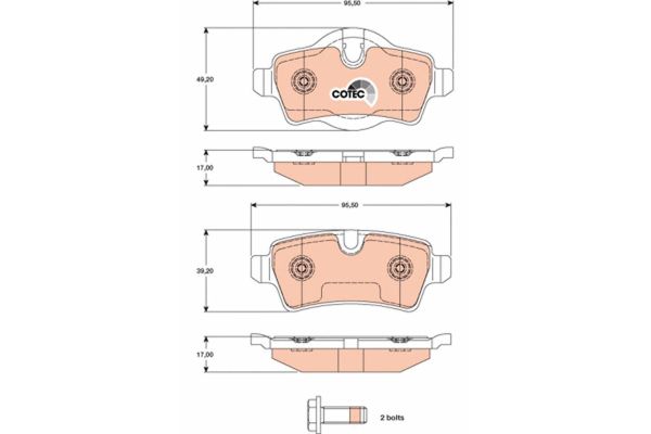 Fren Disk Balata Arka MINI Cabrio (R57)(2008->)  TRW GDB1766
