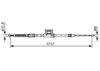 El Fren Teli Arka Sağ veya Sol BOSCH 1 987 482 644  1987482644 5Q0609721BD 5Q0 609 721 BD
