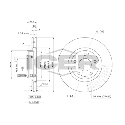Fren Disk Ayna Ön Sağ ve Sol NAGAMA NBD-MZ002