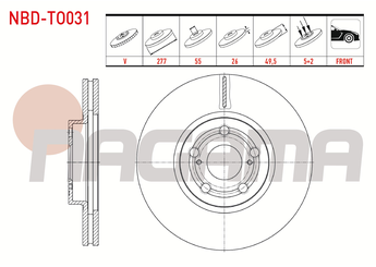 Fren Disk Ayna Ön Sağ ve Sol NAGAMA NBD-TO031  435125040