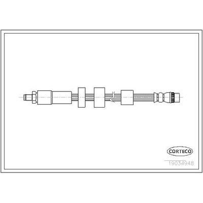 Fren Hortumu Ön Sağ veya Sol Peugeot Partner Tepee (05.2008->)  CORTECO 19034948