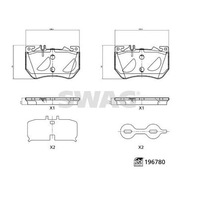 Fren Disk Balata Ön Mercedes E -Serisi T-Modell (BM 214)(06.2023->)  SWAG 33 11 2340