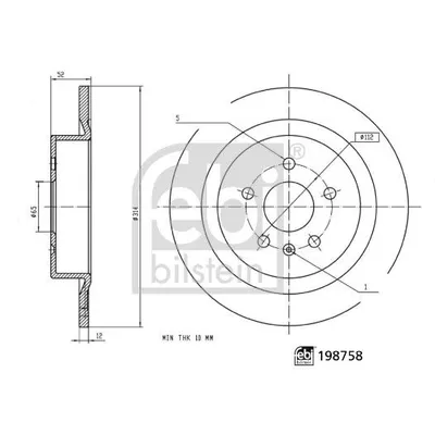 Fren Disk Ayna Arka Sağ ve Sol Aiways   FEBI BILSTEIN 198758