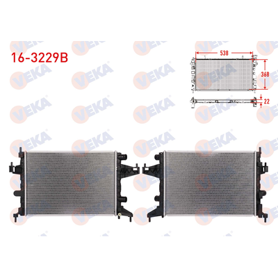 Su Radyatörü  Opel Antara (2006->)  VEKA 16-3229B