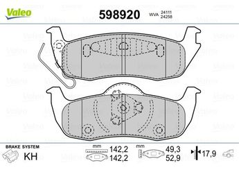 Fren Disk Balata Arka VALEO 598920  5080871AB 5080 871AB