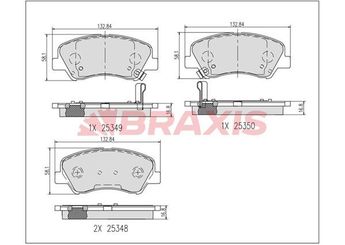 Fren Disk Balata Ön BRAXIS AB0639  58101H8A55 58101H8A58 581014LA00 58101-4LA00 581011RA05 58101-1RA05 58302H8A05 58302-H8A05 58101-H8A55 581011WA05 58101-1WA05 58101H8A05 58101-H8A05 581011WA35 58101-1WA35
