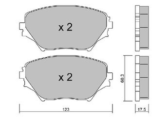 Fren Disk Balata Ön AISIN BPTO-1924  446542130 446542070 04465-42070 446542071 04465-42071 446542080 04465-42080 446542110 04465-42110 04465-42130 4465YZZCN 04465-YZZCN 446544110 0446544110 4465YZZCS 04465YZZCS
