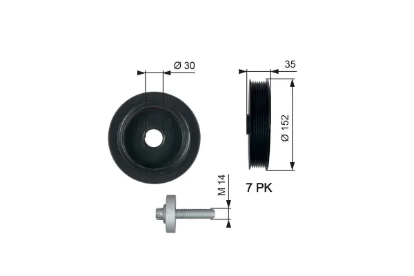 Krank Kasnak  Renault Master II Tip 2 P.Van (09.2003->)  GATES TVD1127A