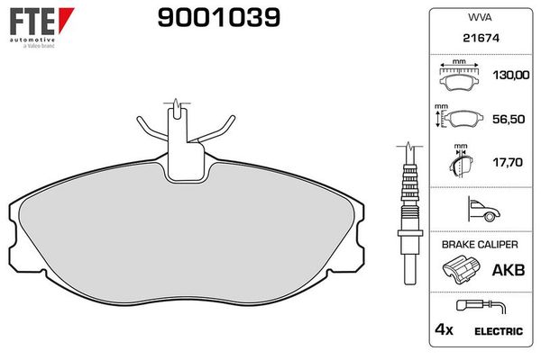 Fren Disk Balata Ön Peugeot 406 S.Wagon (S1/S2)(01.1997->)  FTE 9001039