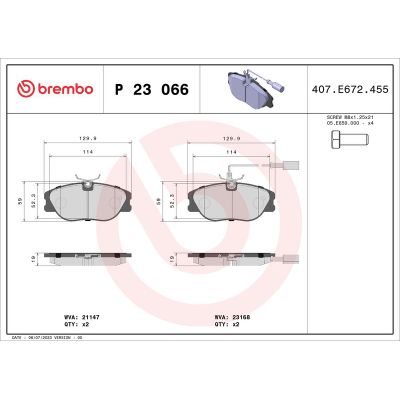 Fren Disk Balata Ön Alfa Romeo GTV (163)(1995->)  BREMBO P 23 066