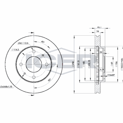 Fren Disk Ayna Ön Sağ ve Sol Mitsubishi Space Star (DG0)(1999->)  WALBURG WBD1137D
