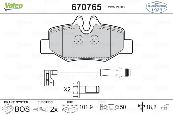 Fren Disk Balata Arka Mercedes Vito P.Van (639)(06.2003->)  VALEO 670765