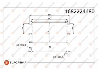 Klima Radyatörü  EUROREPAR 1682224480  1682224480 6K0820413 6K0820413A 6K0820413B 6K0820413C