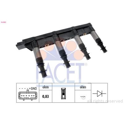 Ateşleme Bobini  Peugeot 206 SW (08.2002->)  FACET 9.6383