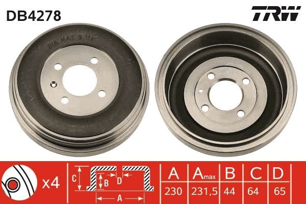 Kampana Arka Sağ veya Sol Volkswagen Golf II (191/193)(08.1983->1992)  TRW DB4278