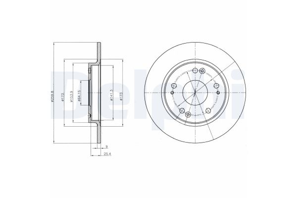 Fren Disk Ayna Arka Sağ ve Sol Honda CR-Z (SZT)(01.2010->)  DELPHI BG4280