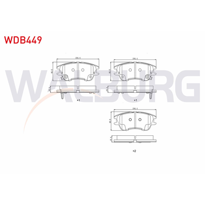 Fren Disk Balata Ön Hyundai Atos (MX)(1998->)  WALBURG WDB449