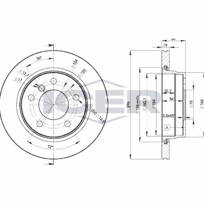 Fren Disk Ayna Arka Sağ ve Sol BMW 3 Serisi Coupe (E46)(1999->)  BSG 15-210-002