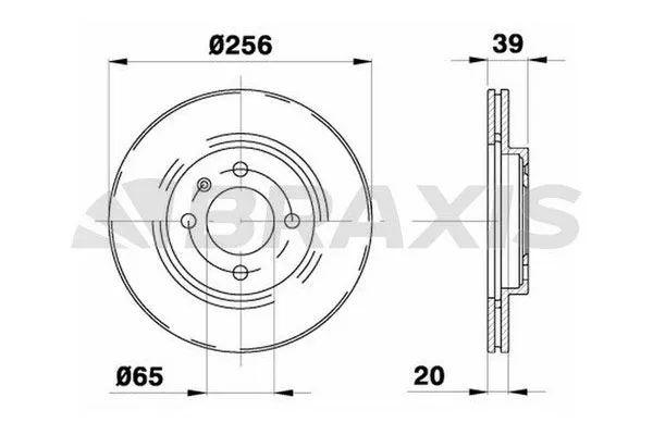 Fren Disk Ayna Ön Sağ ve Sol Volkswagen Jetta II (165/167)(01.1984->1992)  BRAXIS AE0041