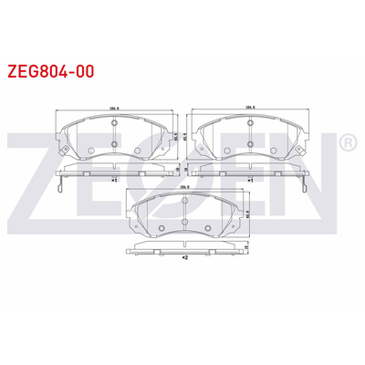 Fren Disk Balata Ön Hyundai H-1 (2008->)  ZEGEN ZEG804-00