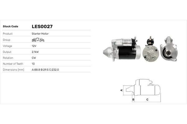 Marş Dinamosu  LUCAS ELEKTRIK LES0027