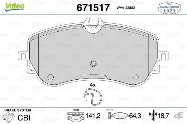 Fren Disk Balata Arka Volkswagen Crafter Kamyonet (SZ)(09.2016->)  VALEO 671517
