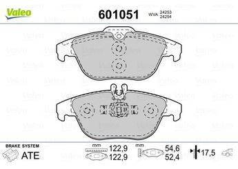 Fren Disk Balata Arka VALEO 601051  54204320 A0054204920 4200205 0004200205 54204220 005 420 42 20 54200720 0054200720 0054204320 54208120 0054208120 64201320 0064201320 64206120 0064206120 74208520 0074208520 A0004200205 A005 420 49 20 A0054200720 A0054204320 A005420432041 A0054208120 A0064201320 A0064206120 A0074206120 A0074208520