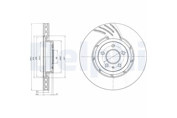 Fren Disk Ayna Ön Sağ ve Sol Audi Q5 (8R)(11.2008->)  DELPHI BG9052