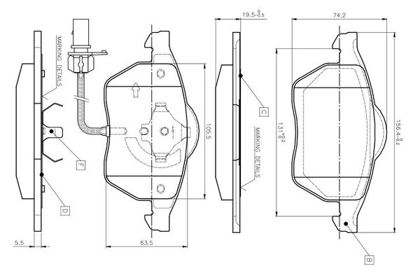 Fren Disk Balata Ön Audi A4 Sedan (B5)(02.1999->)  BOSCH 0 986 TB2 018