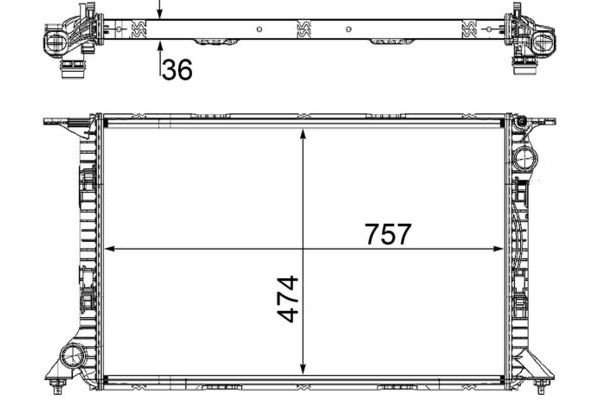 Su Radyatörü  Audi S5 Coupe (8T)(06.2007->)  MAHLE CR 1132 000S