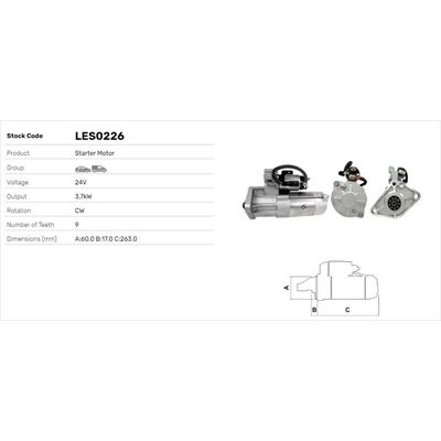 Marş Dinamosu  LUCAS ELEKTRIK LES0226