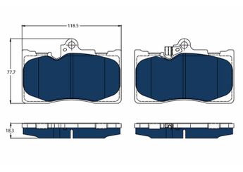 Fren Disk Balata Ön VALEO 671555  446522340 04465-22340 446530410 04465-30410 446530500 04465-30500 446530400 0446530400 446530430 0446530430 446530440 0446530440 446530450 0446530450 446530470 04465-30470