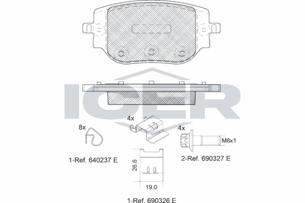 Fren Disk Balata Arka Opel Zafira Life (2019->)  OTOZONE FDA4022-R