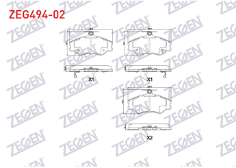 Fren Disk Balata Ön ZEGEN ZEG494-02   5810143A00 5810144A00 581014BA00 5811544020 58115 44020 58101-43A00 5810144A10 58101-4BA00 581014BA10 58101-44A00 58101-44A10