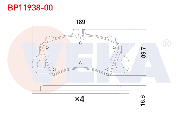 Fren Disk Balata Ön Porsche Macan (Typ 95BA)(11.2013->)  VEKA BP11938-00