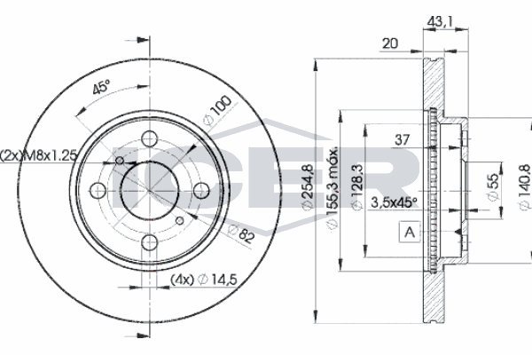 Fren Disk Ayna Ön Sağ ve Sol Toyota Yaris Verso (NCP2/NLP2)(1999->)  MGA 50266