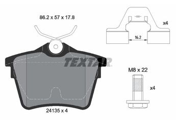 Fren Disk Balata Arka TEXTAR 2413501  425491 425279 425326 1617264780 425421 425404